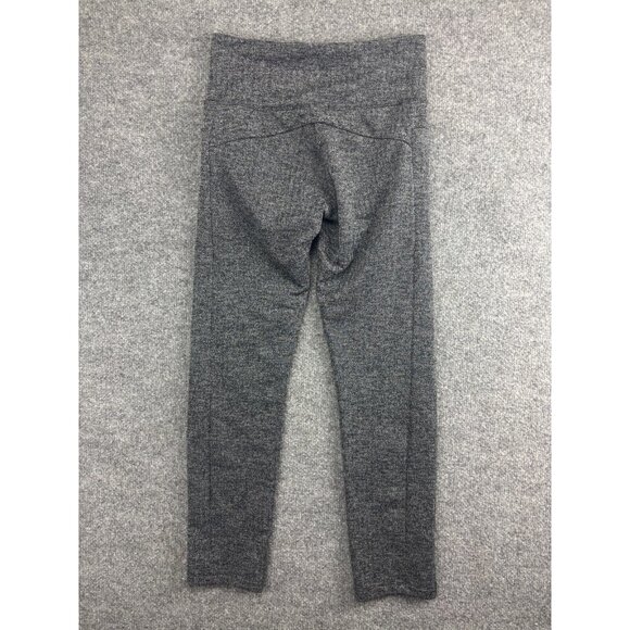 Athleta Tight Crop Pants Leggings Women's XS Black White 2 Zip Pockets Slit Hem - Picture 7 of 8